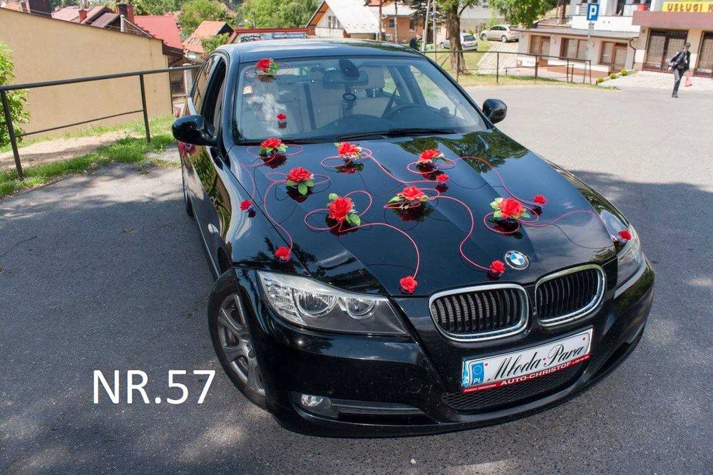 Ozdoba na samochód. Dekoracja weselna na auto do ślubu 057