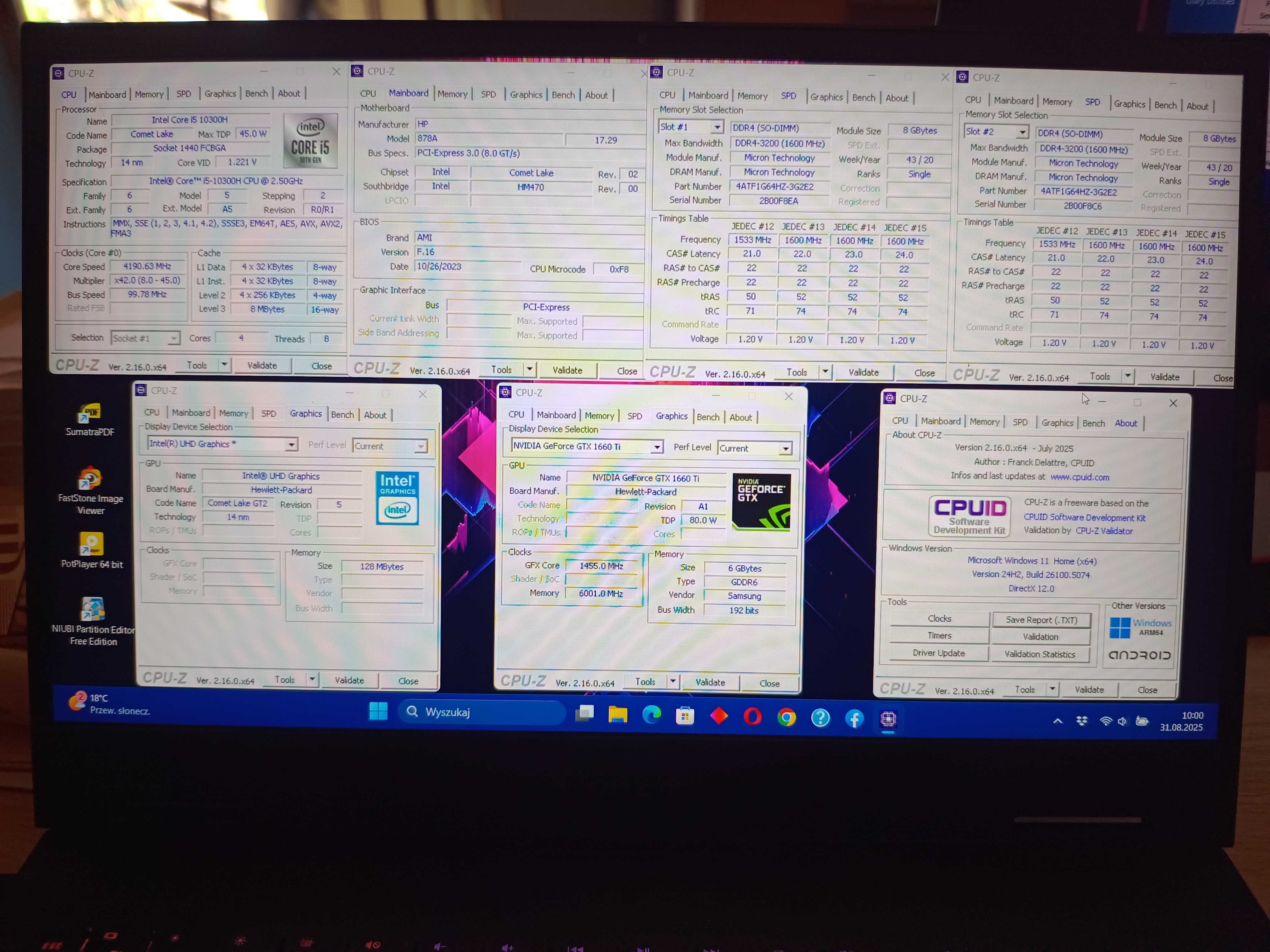 Laptop HP OMEN 15 i5-10300H/16GB/512GB/GTX1660TI/144Hz