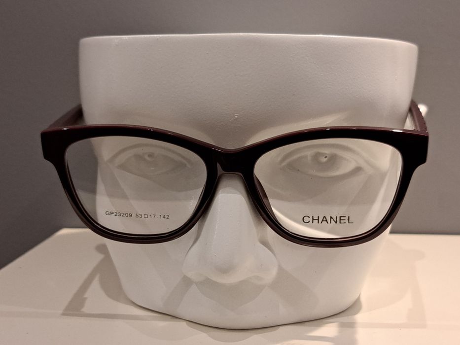 CHANEL bordowe nowe damskie okulary zerówki oprawki