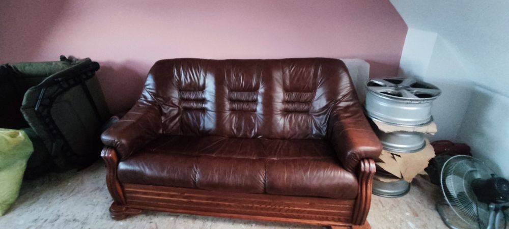 Skórzany komplet wypoczynkowy