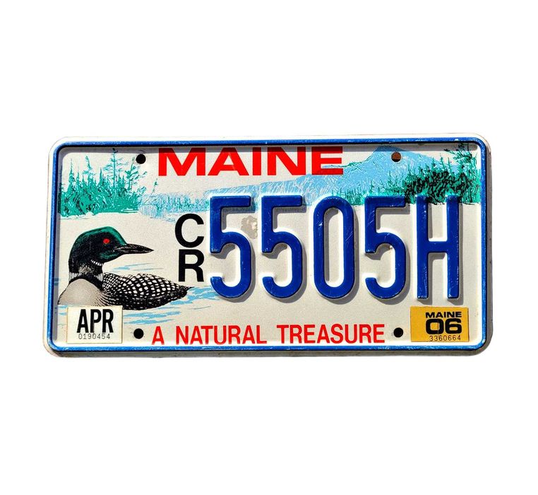 Maine 2006 - oryginalna tablica rejestracyjna z USA