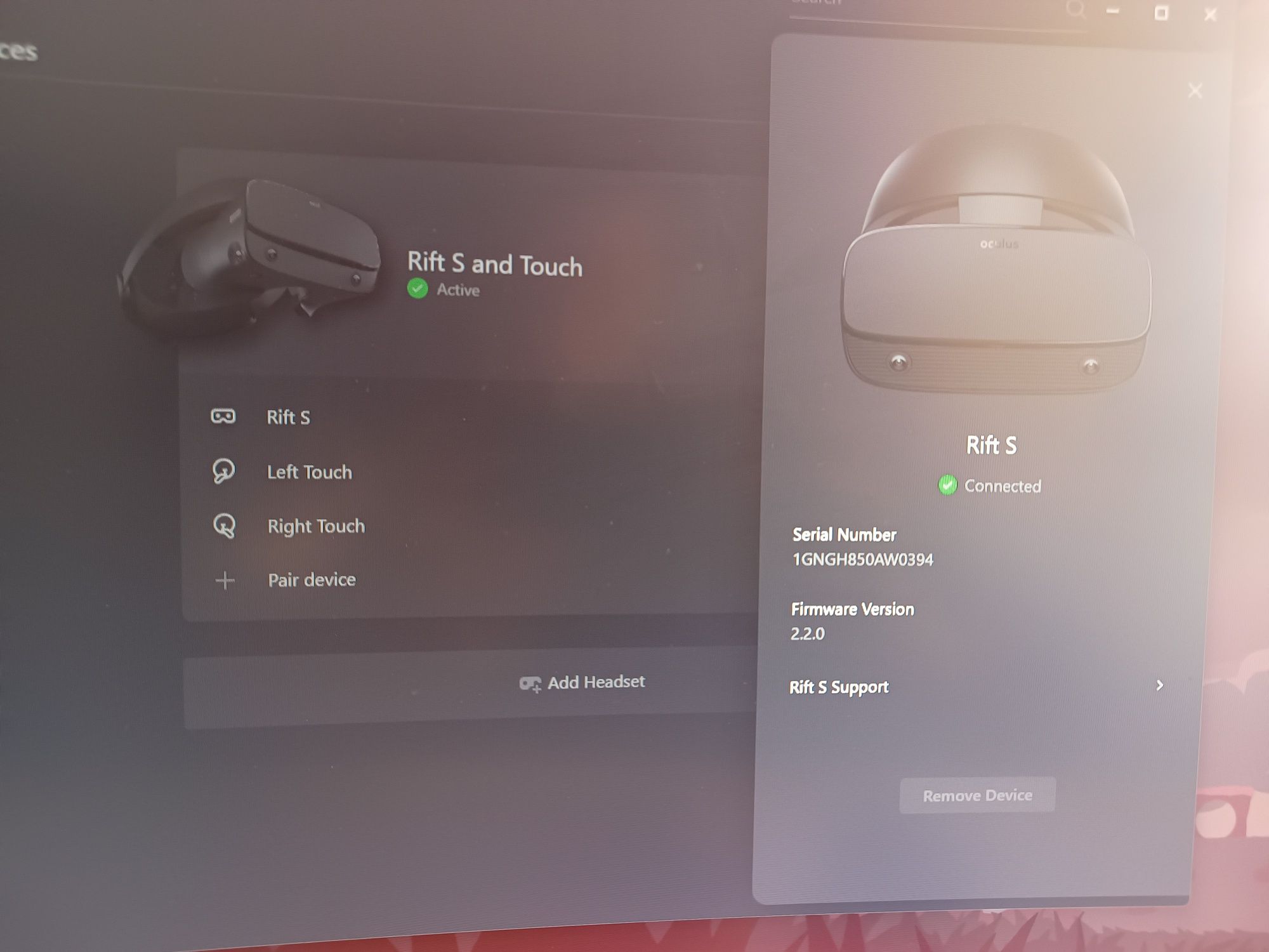 Oculus Rift S z akcesoriami