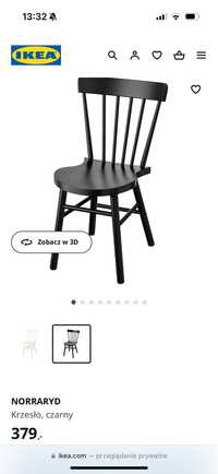 Krzesła czarne Ikea NORRARYD