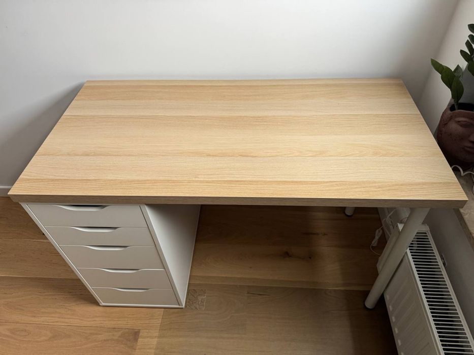 Biurko IKEA LAGKAPTEN / ALEX 120x60, biały/dąb