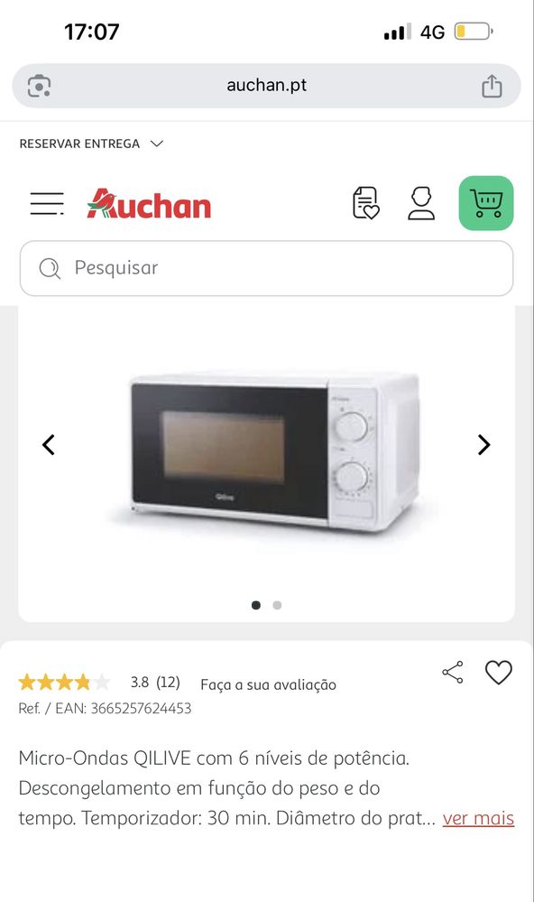 Micro-ondas Qilive Q.6423, 20L, 700W