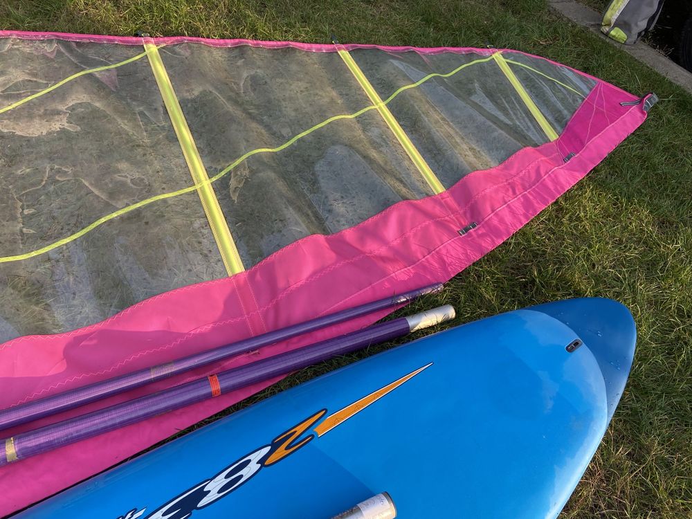 Deska windsurfingowa Big Techno 152 L kompletna zestaw z żaglami