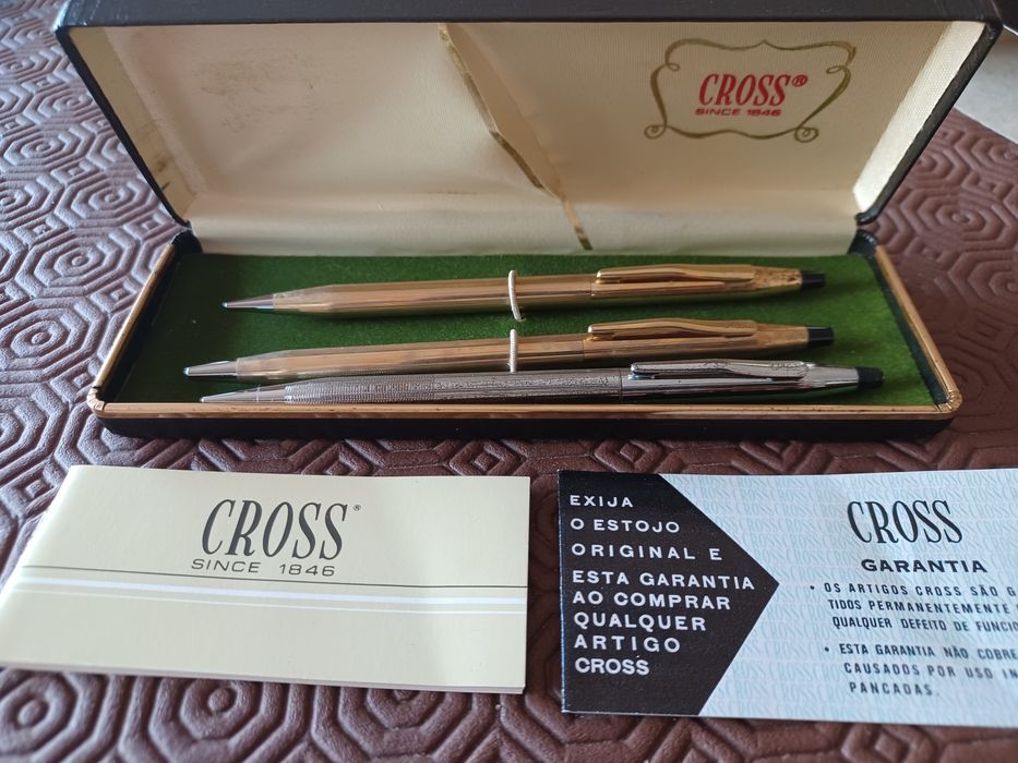 Conjunto Cross conjConjunto banhado a ouro e lapiseira extra