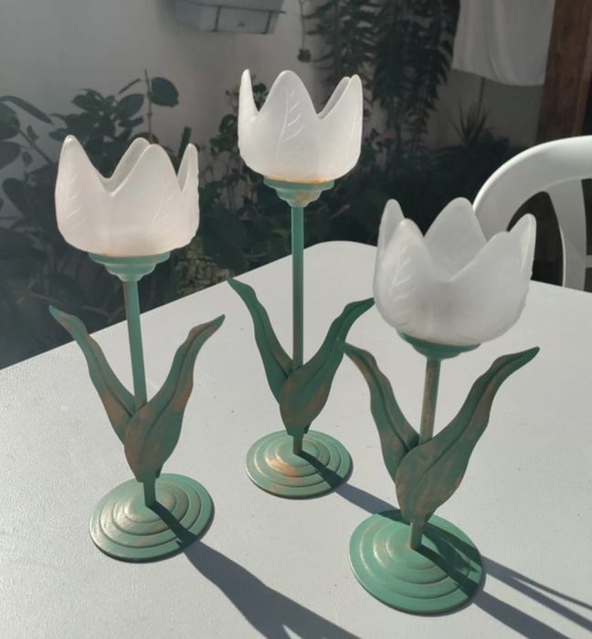 Conjunto de 3 castiçais para velas