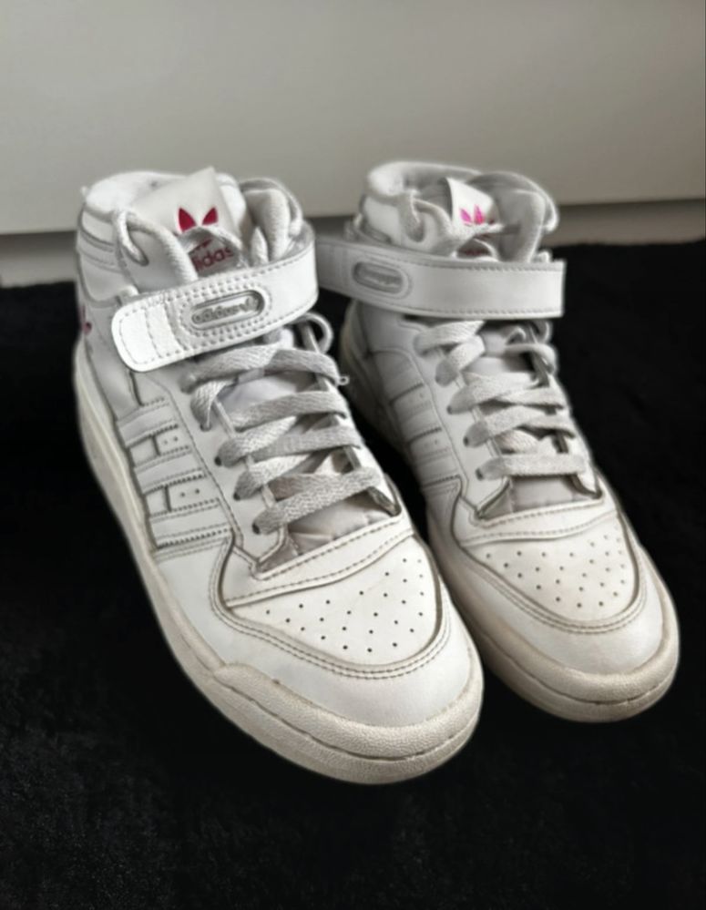 adidasy buty sportowe forum mid bialo rozowe hip hop 2000s y2k
