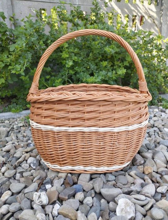 Kosz wiklinowy na zakupy grzyby koszyk prezentowy piknikowy