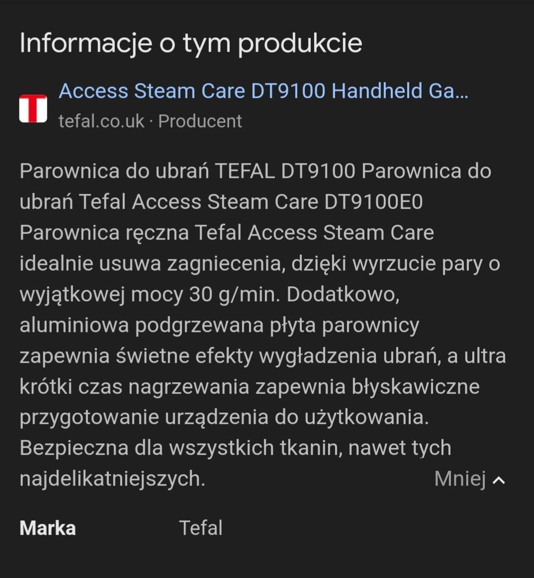 Parownica Tefal Access stream care
