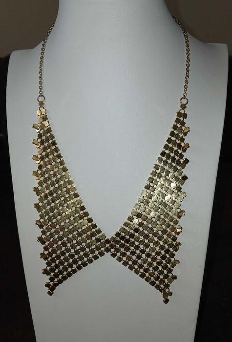 Naszyjnik, sztuczna biżuteria, złoty.