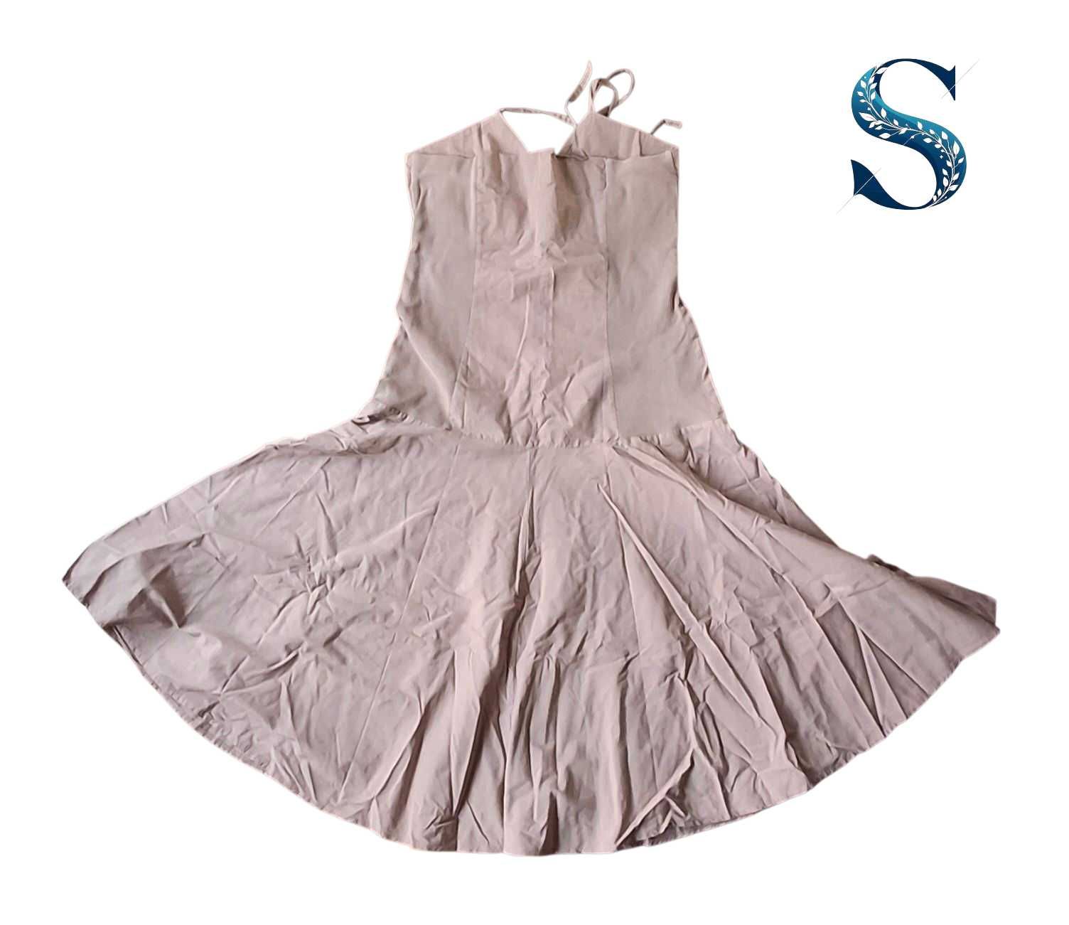 Vestido com Roda Bege S