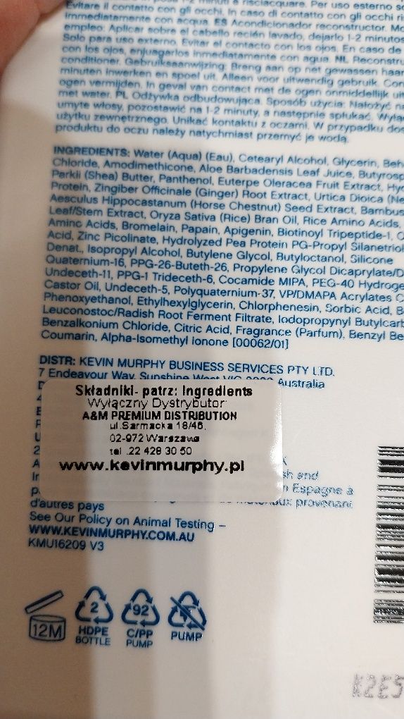 ZESTAW KEVIN MURPHY Repair me Rinse 2x500 ml