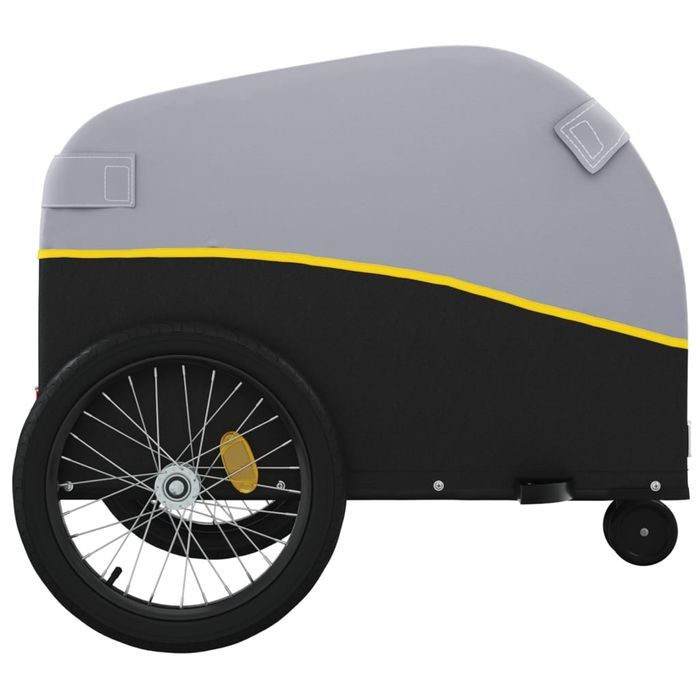 vidaXL Przyczepka rowerowa, czarno-żółta, 30 kg, żelazo