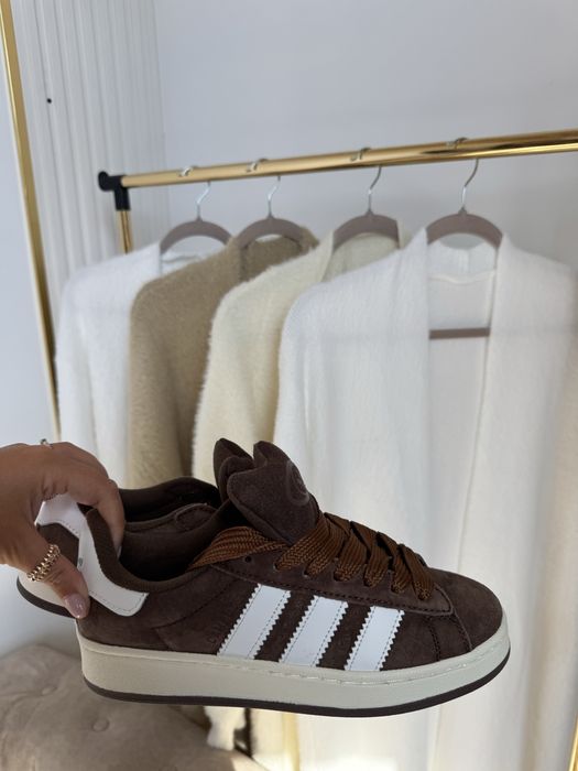 adidas campus original brown натуральний замш люкс