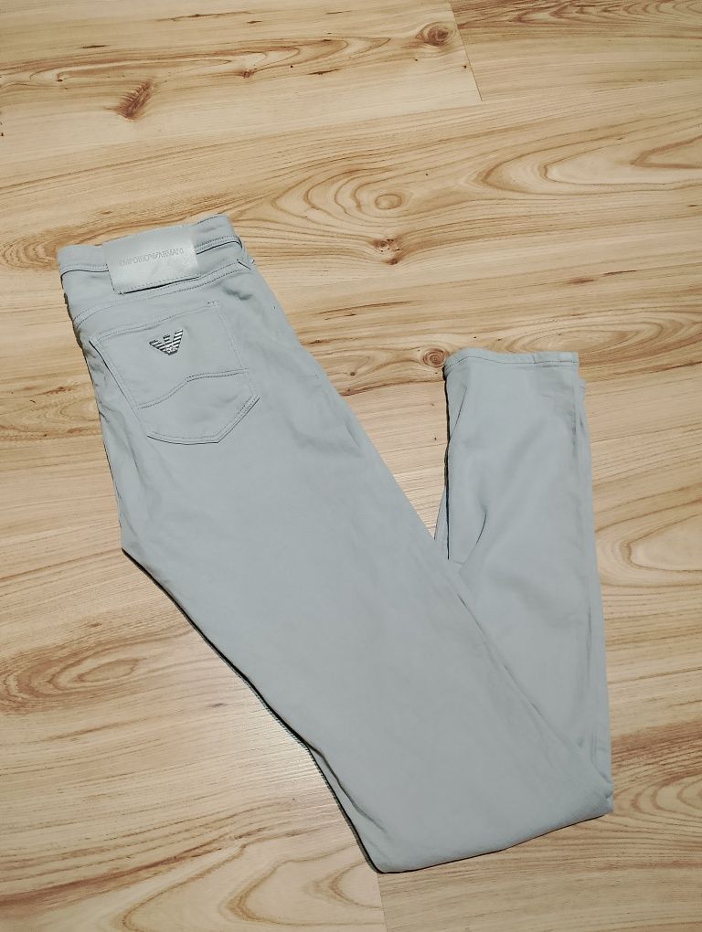 Szare Damskie Spodnie Jeansowe Dżinsowe Emporio Armani