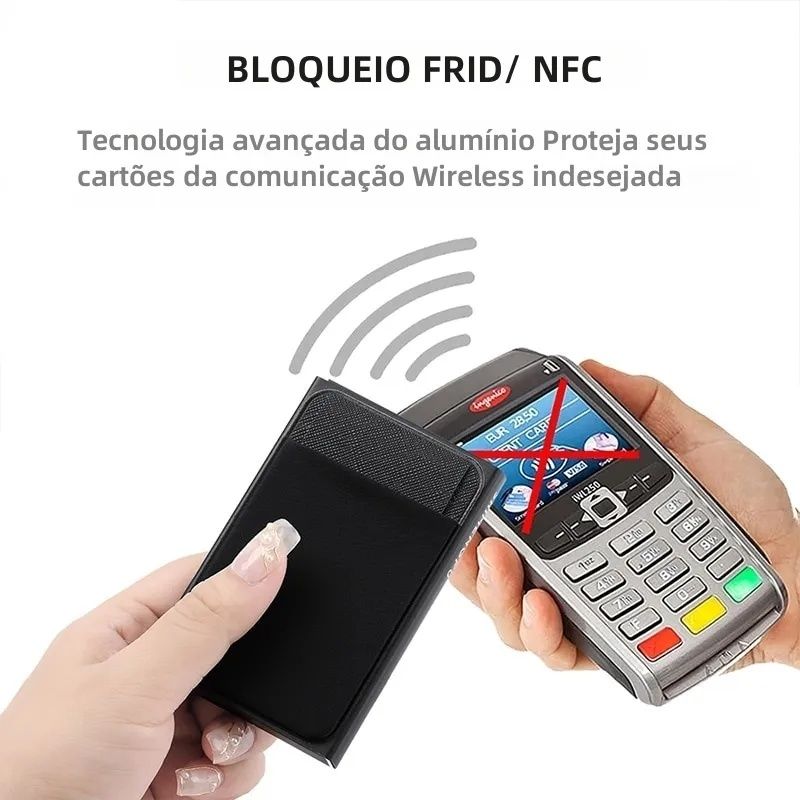 Carteira inteligente p\cartões c\ proteção NFC/FRID