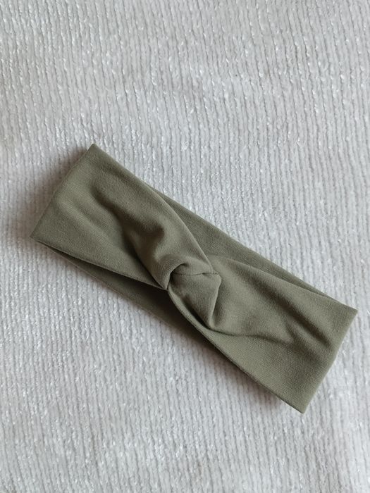 Bawełniana opaska na głowę jesienna - khaki