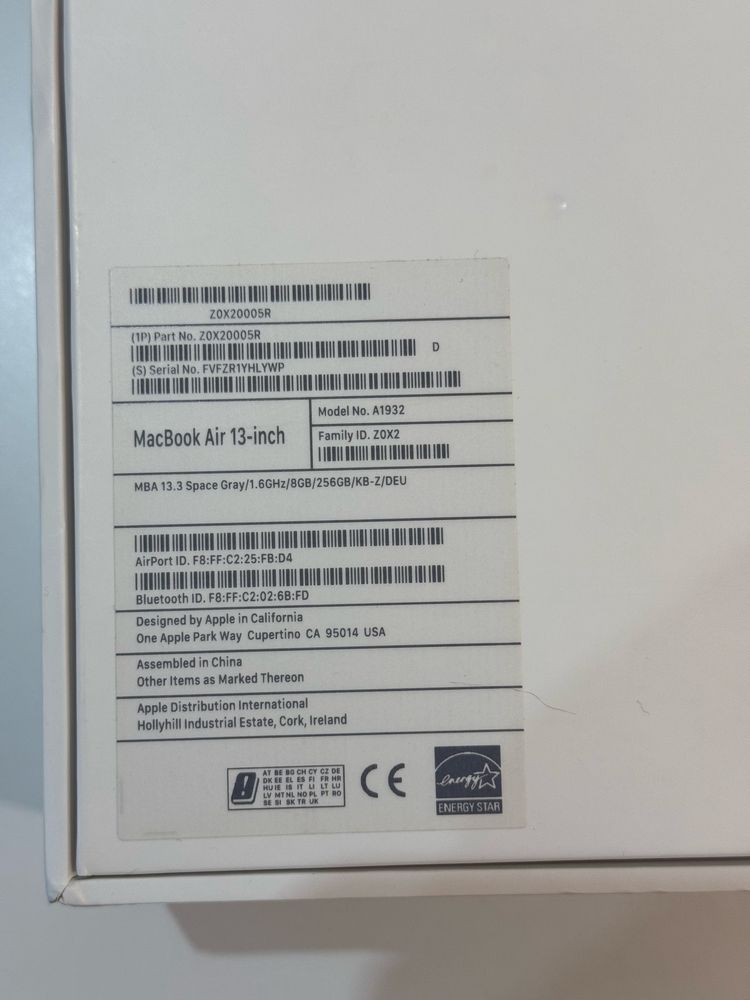 як Новий MacBook Air 13-inch 13.3 Space Gray /1.6 GHz/8GB/256GB/DEU
