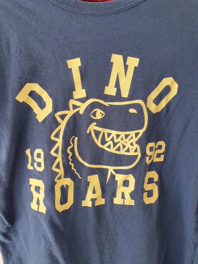 tshirt h&m 122/128 dino dinozaur koszulka bluzka z krótkim rękawem