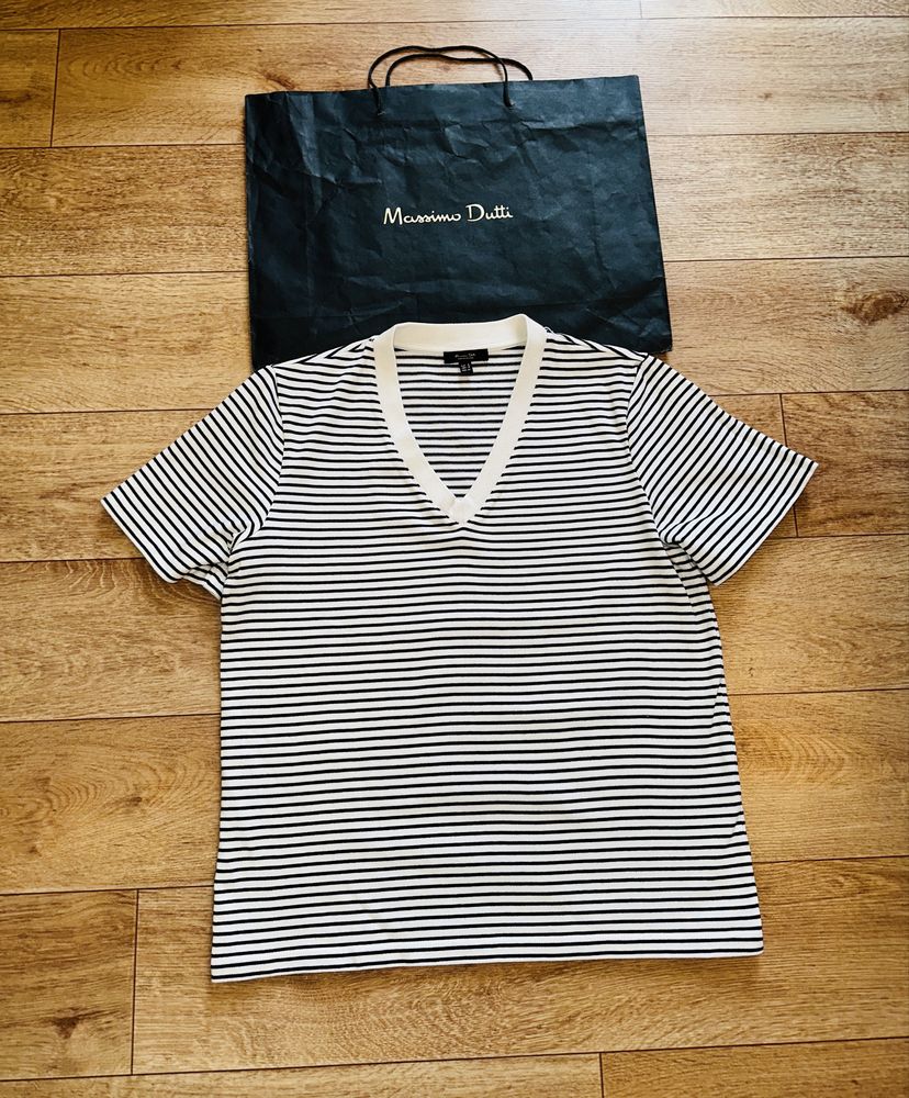 Massimo Dutti женская оригинальная полосатая футболка !