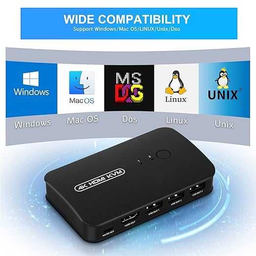 Przełącznik DGODRT HDMI KVM 2 portowy switch USB i 4K 30 Hz KS602