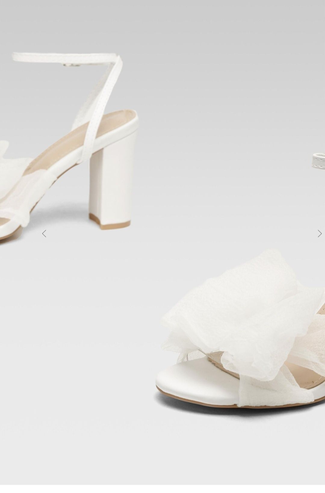 Buty sandałki białe ślub / panieński - rozmiar 39