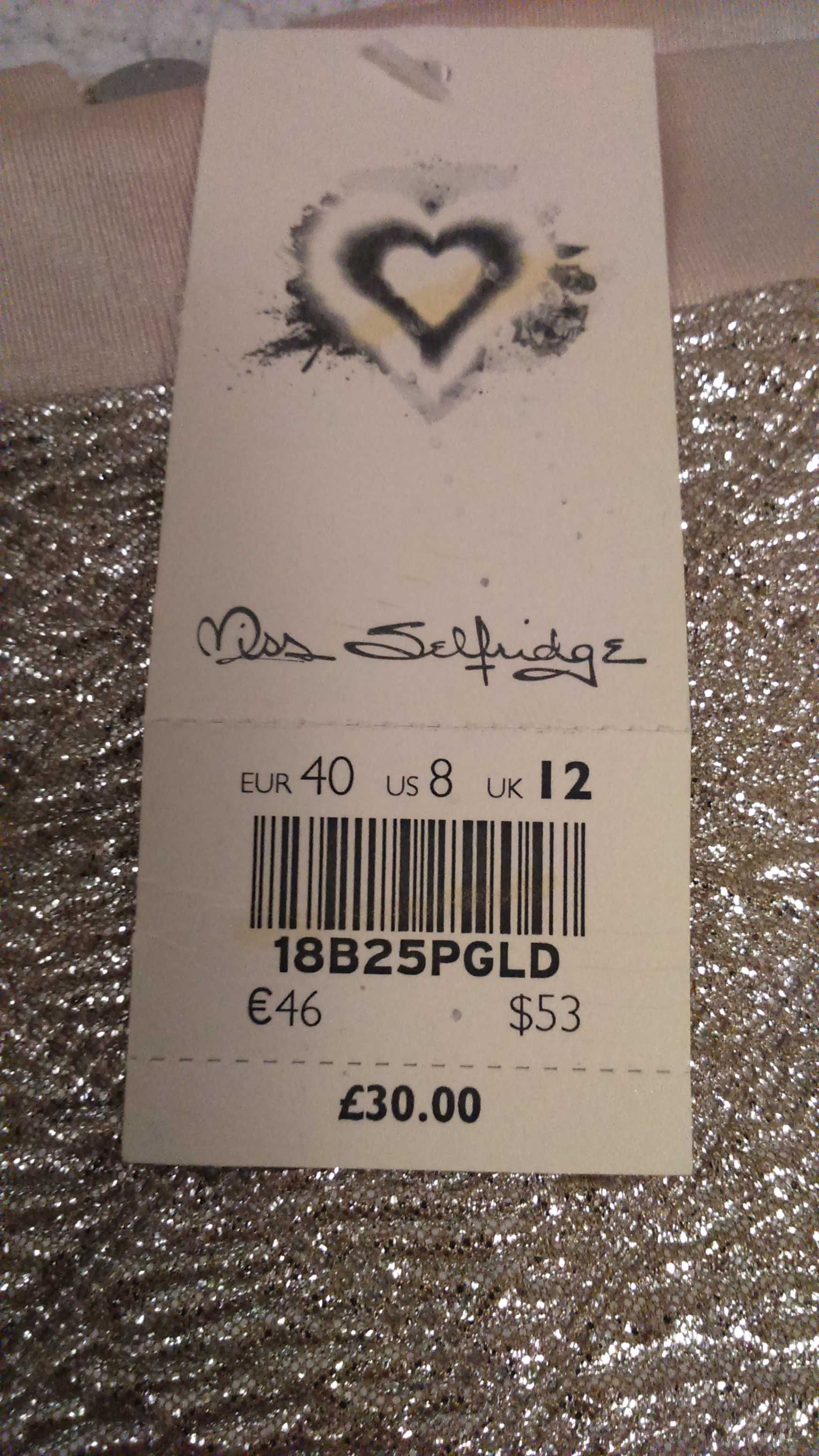 Спідниця міні срібляста Miss Selfridge р.12