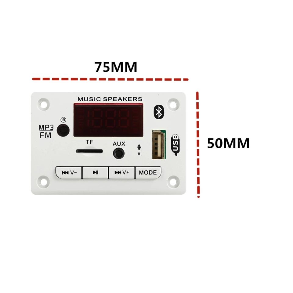 Декодер аудио модуль, МР3 Bluetooth 5,0 . FM TF USB AUX. Плеер DC5-12V