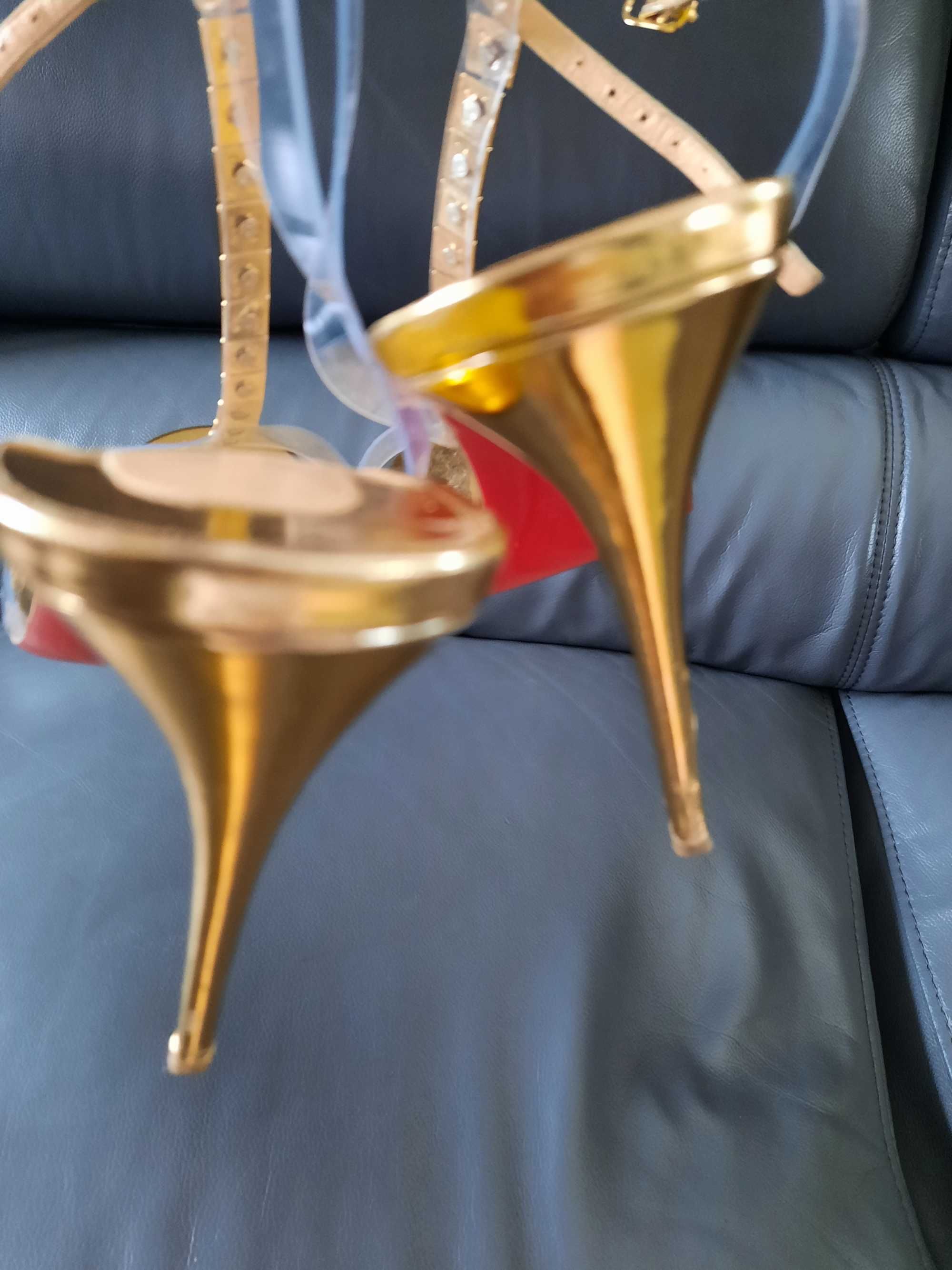 Christian louboutin sandaly szpilki Jamais Assez 39 40 zlote