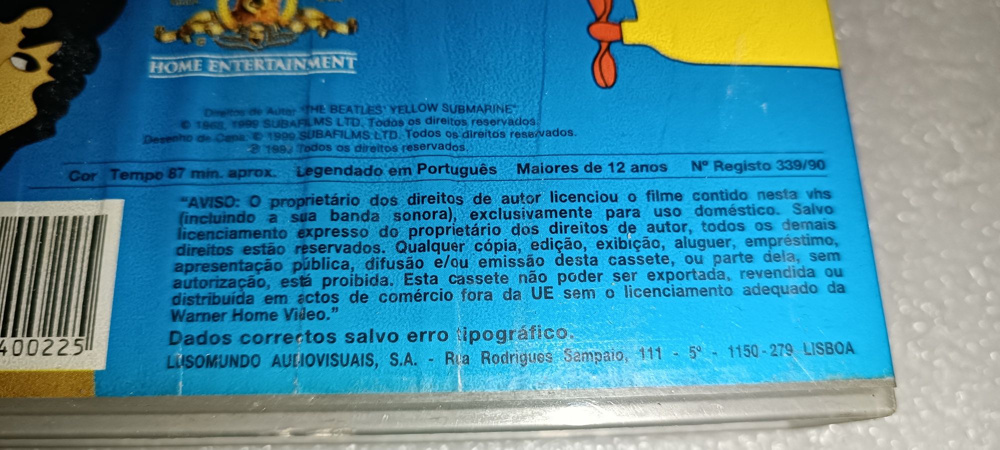 Rara Cassete e antiga VHS os Beatles "O Submarino Amarelo"