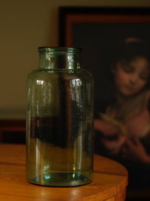 Wielki słój wazon vintage szkło butelkowa zieleń