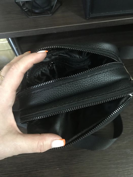 Кожаная барсетка , сумка из натуральной телячьей кожи