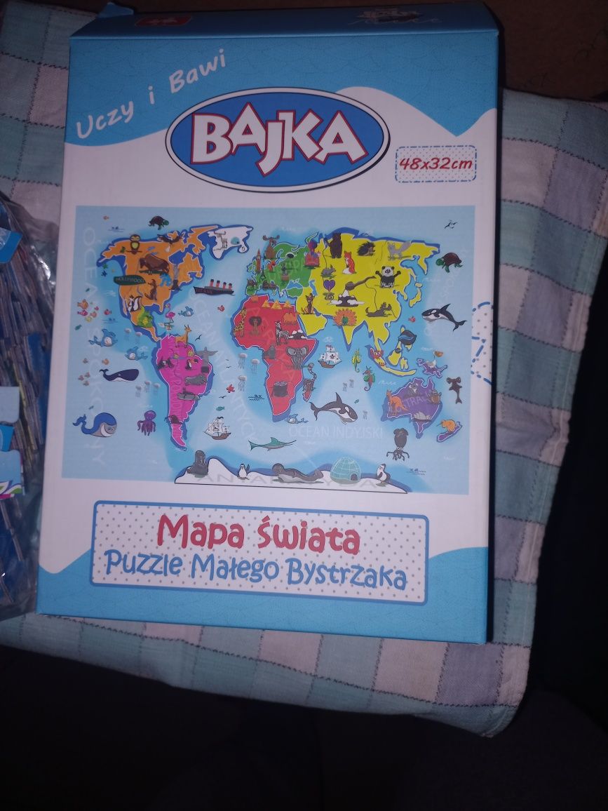 Puzzle Małego Bystrzaka mapa świata.