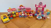 Klocki Lego Duplo kawiarenka i na targu oraz sklepik Hello Kitty