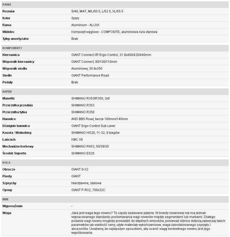 Rower Gravel Giant Anyroad 2 2014 ML, 2 komplety opon