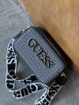 Сумка женская Guess big logo кросс боди на широком ремне Гесс