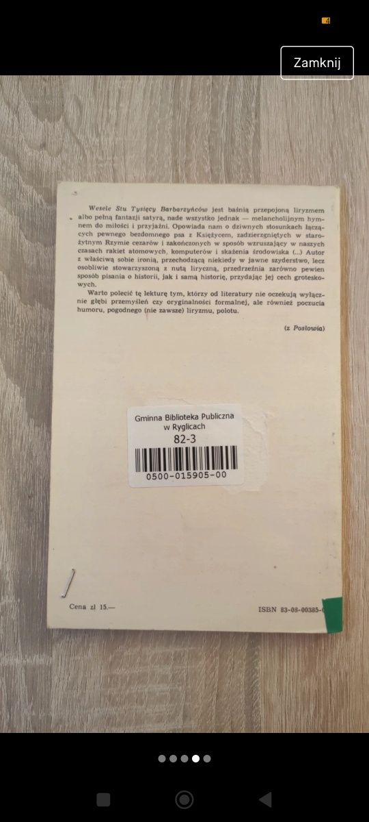 Książka* Wesele stu tysięcy barbarzyńców Tojal