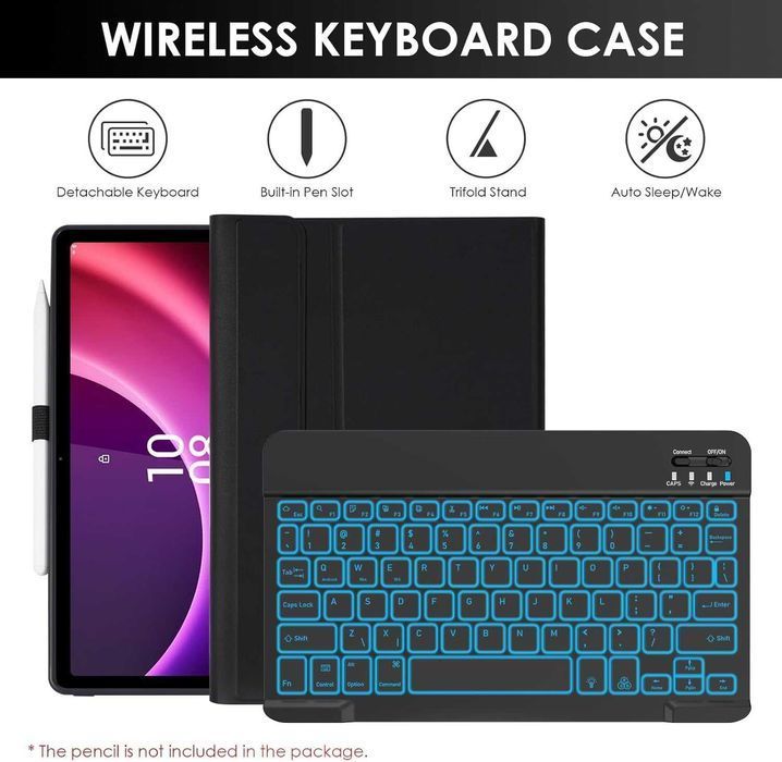 JADEMALL etui klawiatura LED RGB Lenovo Tab P11 / P11 PLUS J606F J607F