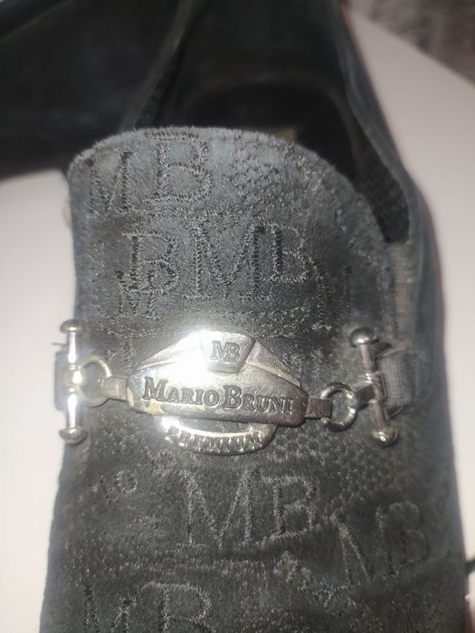 Туфлі, лоферы чорні Mario Bruni, натуральна замша і шкіра, Італія