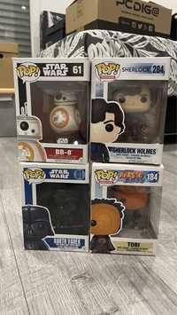 Pop Figures (Sherlock Holmes, Darth Vader, BB-8 e Tobi)