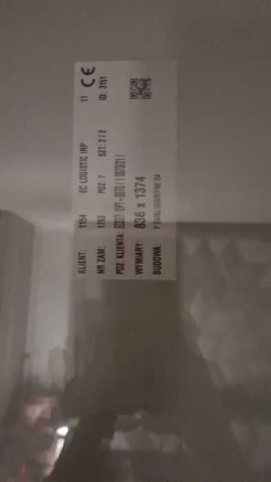 Okno balkonowo tarasowe o wymiarach 2000mm szerokosc na 2400mm