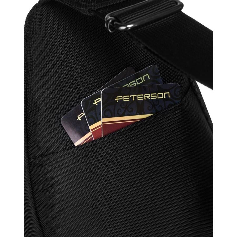 mała torba na ramię sling bag męska w czarnym kolorze - peterson