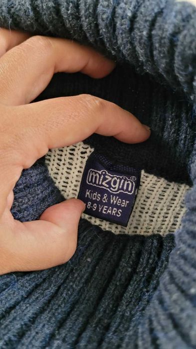 Теплый свитер Mizgin для мальчика размер 8-9 лет рост 128см
