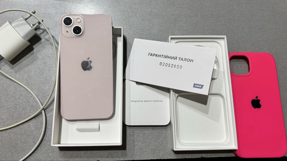 Apple iphone 13 pink 128gb батарея 100%