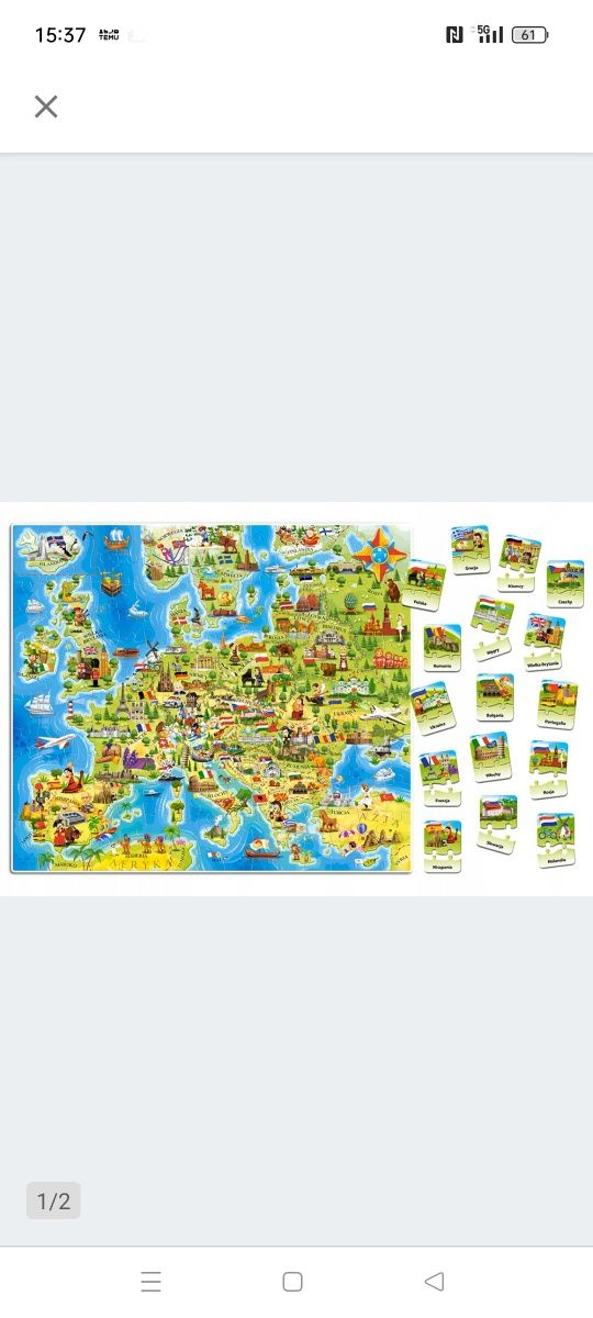 Puzzle 180 el. Mapa Europy Castorland