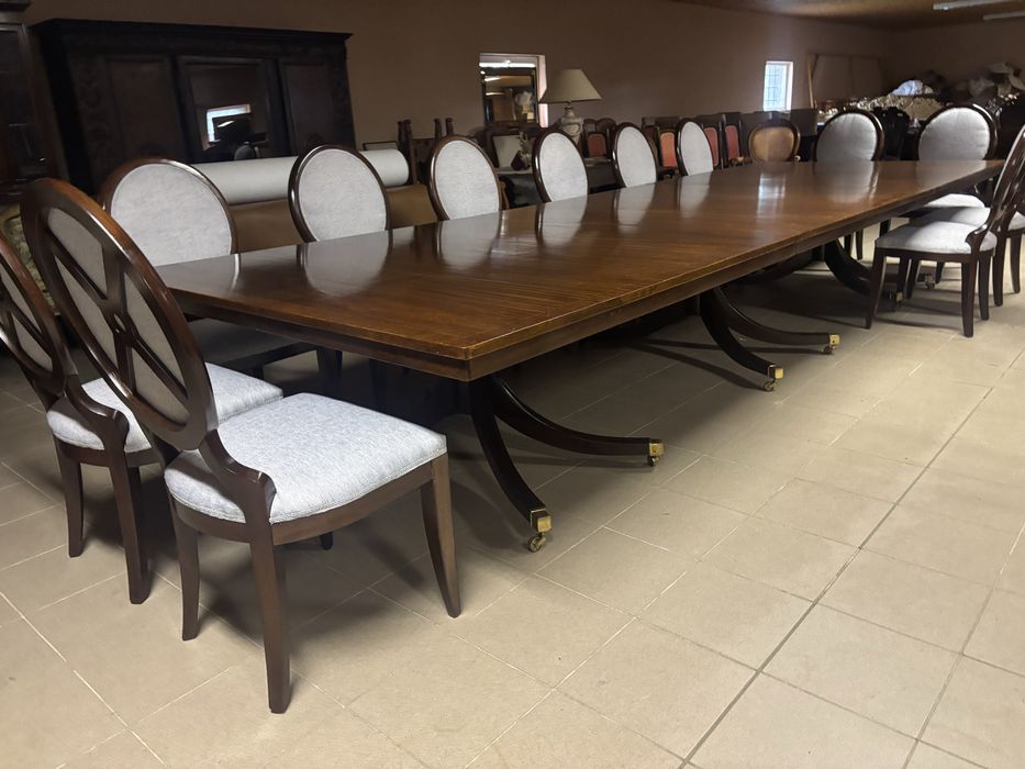 Mega Stół Angielski 18-20 osób + 12 krzeseł Meble Stylowe sklep zestaw