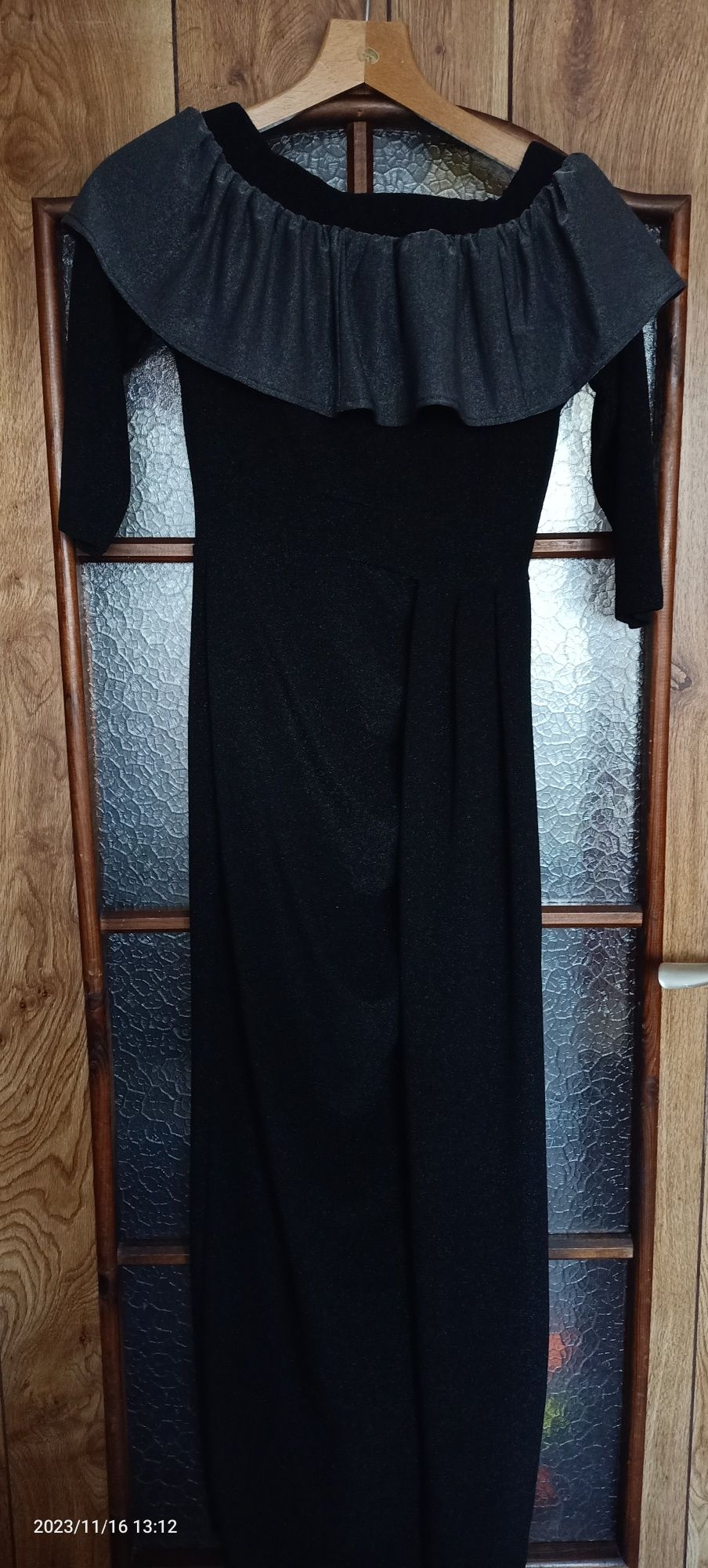 Sukienka r36 suknia wesele sylwester czarna błyszcząca