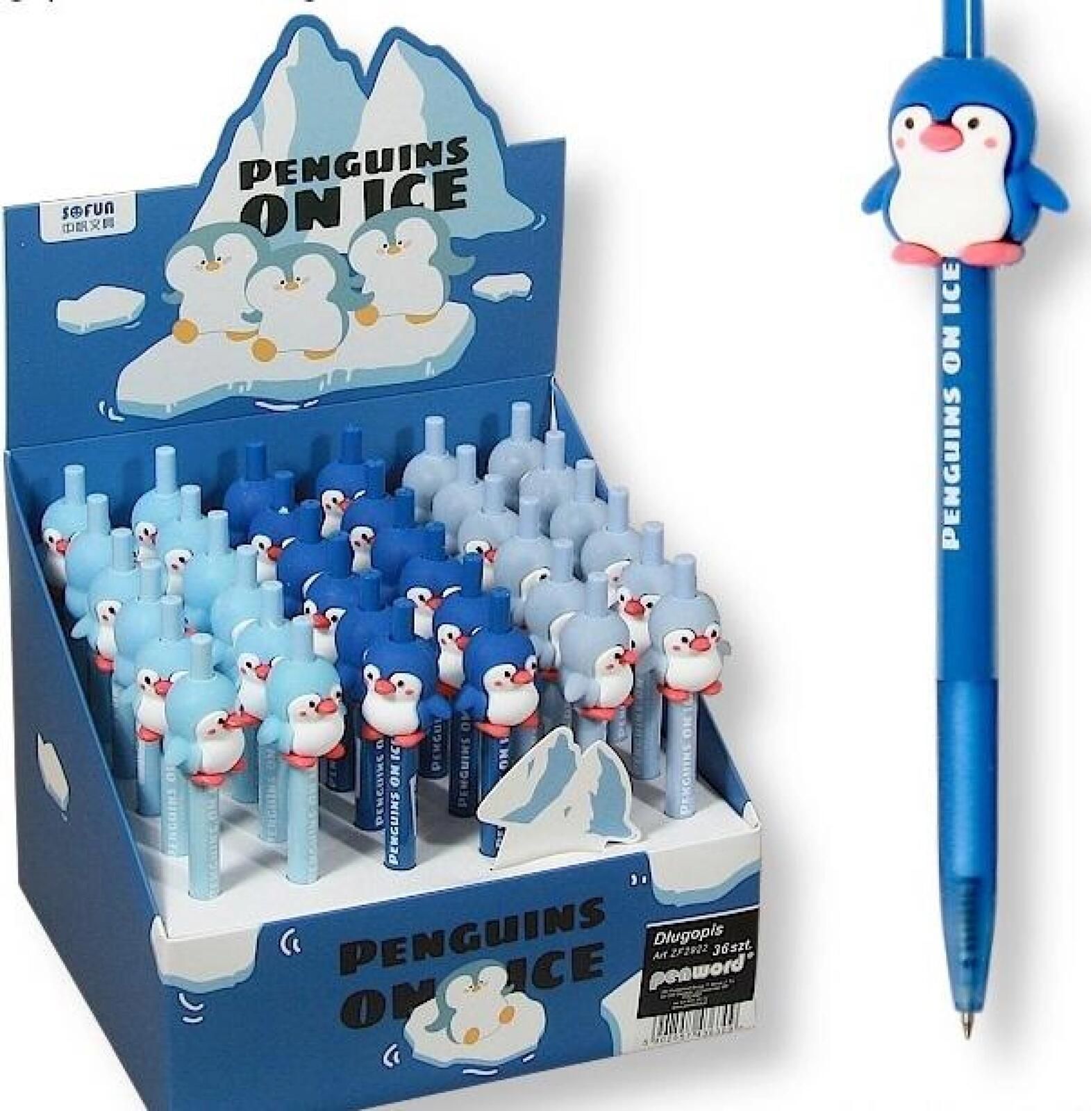 Długopis penguins on ice (36szt) Penword pudełko,192x186 mm